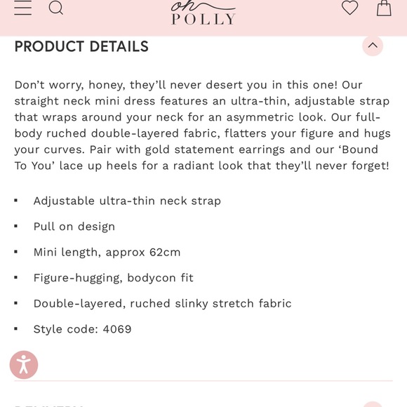 🙈 SOLD 🙈 NWOT Oh Polly collar strap mini ruched dress in lilac - Picture 5 of 8